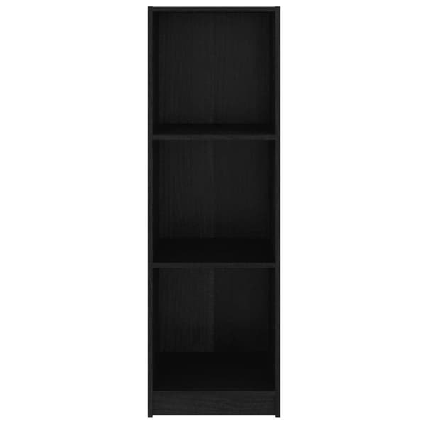 vidaXL bogreol/rumdeler 36x33x110 cm massivt fyrretræ sort