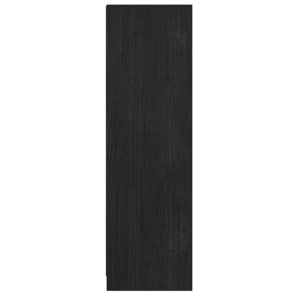 vidaXL bogreol/rumdeler 36x33x110 cm massivt fyrretræ sort