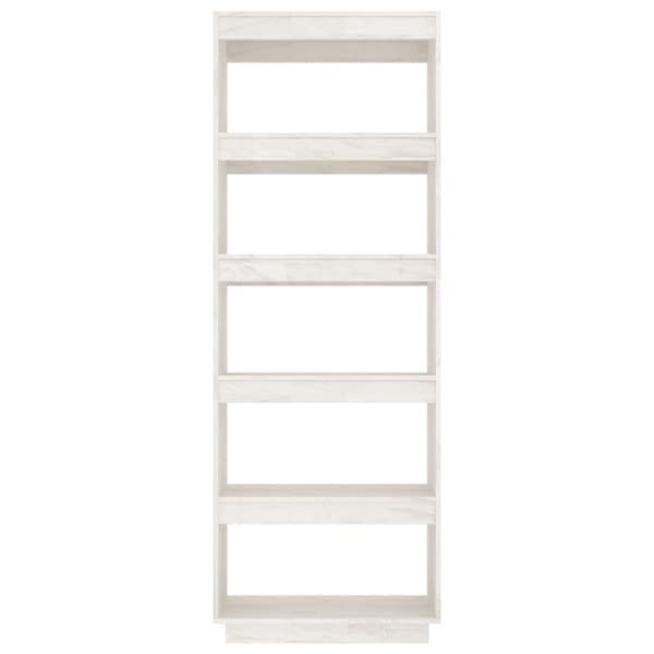 vidaXL Bokhylla/rumsavdelare vit 60x35x167 cm massiv furu