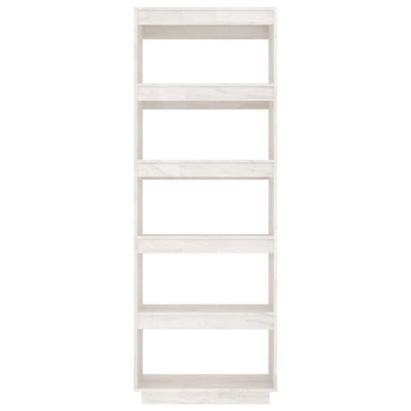 vidaXL Bokhylla/rumsavdelare vit 60x35x167 cm massiv furu