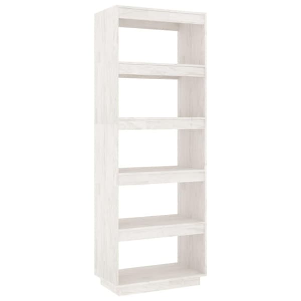 vidaXL Bokhylla/rumsavdelare vit 60x35x167 cm massiv furu