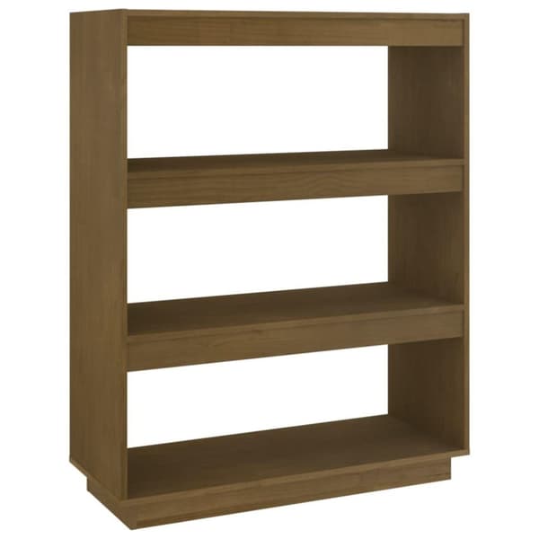 vidaXL Bokhylla/rumsavdelare honungsbrun 80x35x103 cm massiv furu
