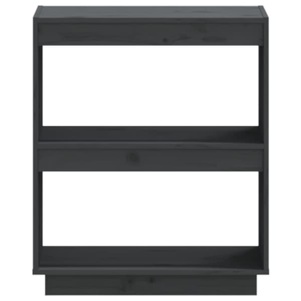 vidaXL bogreol 60x35x71 cm massivt fyrretræ grå
