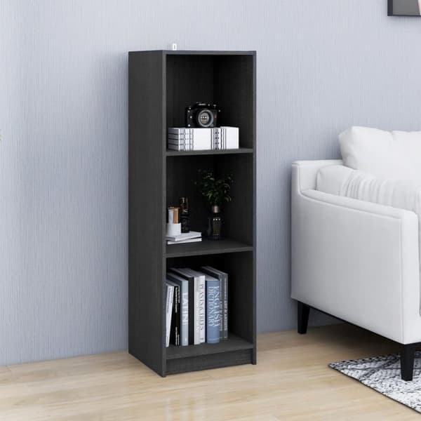 vidaXL bogreol/rumdeler 36x33x110 cm massivt fyrretræ grå