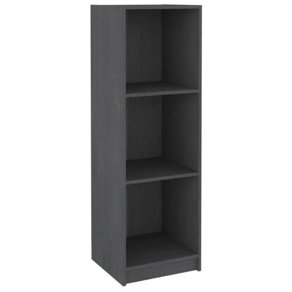 vidaXL bogreol/rumdeler 36x33x110 cm massivt fyrretræ grå