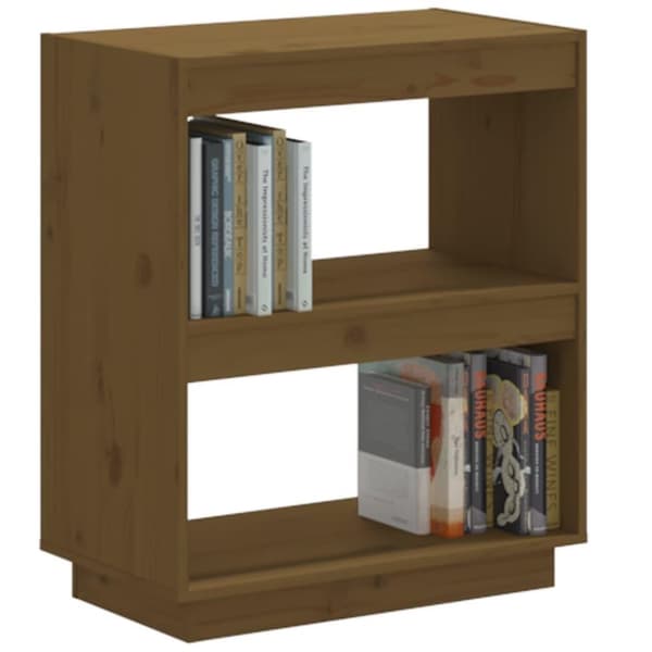 vidaXL bogreol 60x35x71 cm massivt fyrretræ gyldenbrun