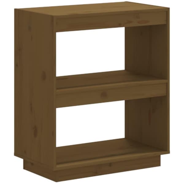 vidaXL bogreol 60x35x71 cm massivt fyrretræ gyldenbrun