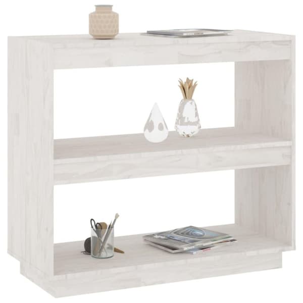 vidaXL bogreol 80x35x71 cm massivt fyrretræ hvid