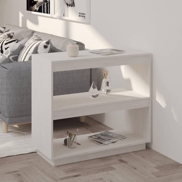 vidaXL bogreol 80x35x71 cm massivt fyrretræ hvid