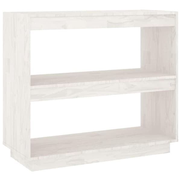 vidaXL bogreol 80x35x71 cm massivt fyrretræ hvid