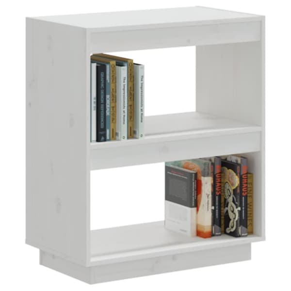 vidaXL bogreol 60x35x71 cm massivt fyrretræ hvid