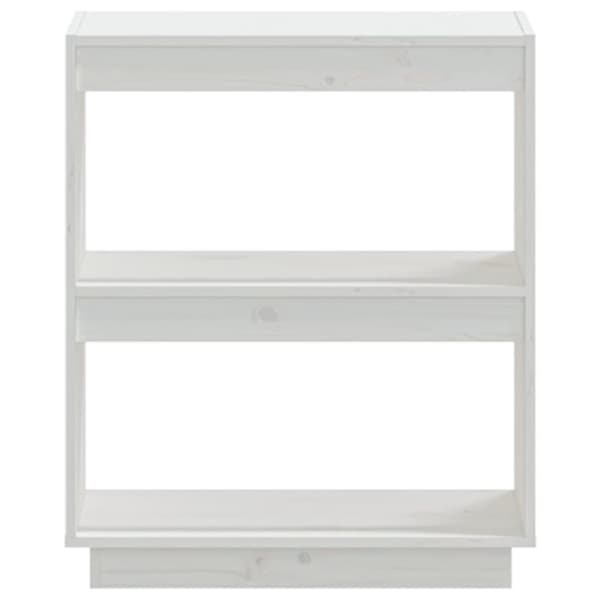 vidaXL bogreol 60x35x71 cm massivt fyrretræ hvid