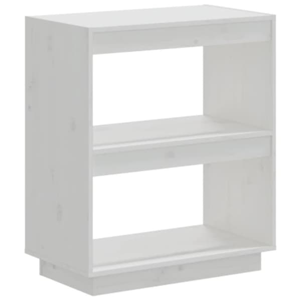 vidaXL bogreol 60x35x71 cm massivt fyrretræ hvid