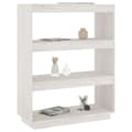 Miniatyrbild 4 av 11: vidaXL Bokhylla/rumsavdelare vit 80x35x103 cm massiv furu
