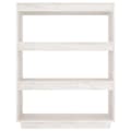 Miniatyrbild 6 av 11: vidaXL Bokhylla/rumsavdelare vit 80x35x103 cm massiv furu