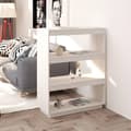 Miniatyrbild 10 av 11: vidaXL Bokhylla/rumsavdelare vit 80x35x103 cm massiv furu