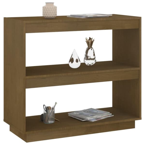 vidaXL bogreol 80x35x71 cm massivt fyrretræ honningbrun