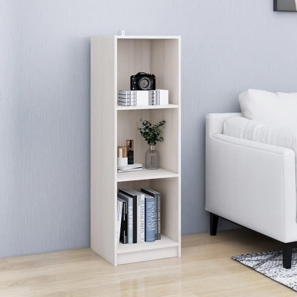 vidaXL bogreol/rumdeler 36x33x110 cm massivt fyrretræ hvid