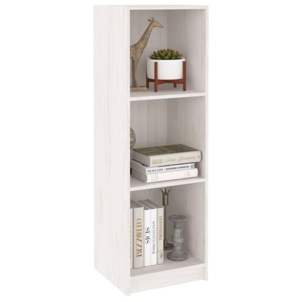 vidaXL bogreol/rumdeler 36x33x110 cm massivt fyrretræ hvid