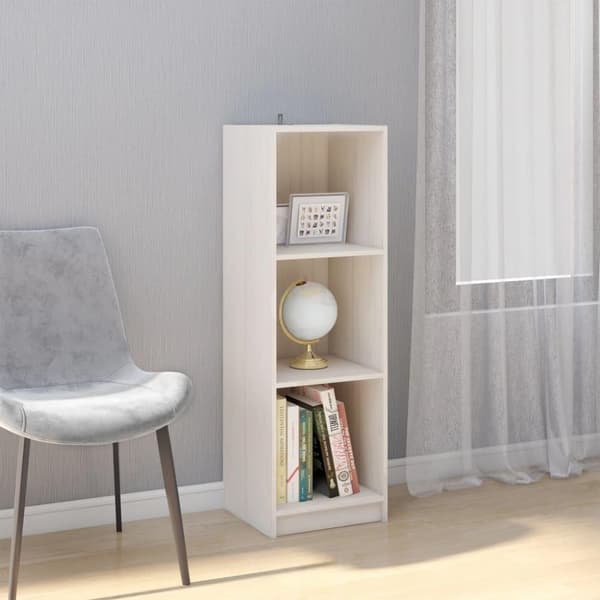 vidaXL bogreol/rumdeler 36x33x110 cm massivt fyrretræ hvid