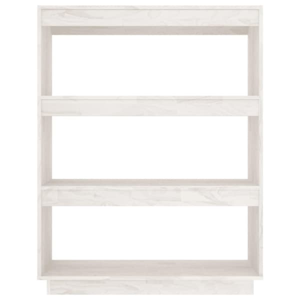 vidaXL bogreol/rumdeler 80x35x103 cm massivt fyrretræ hvid