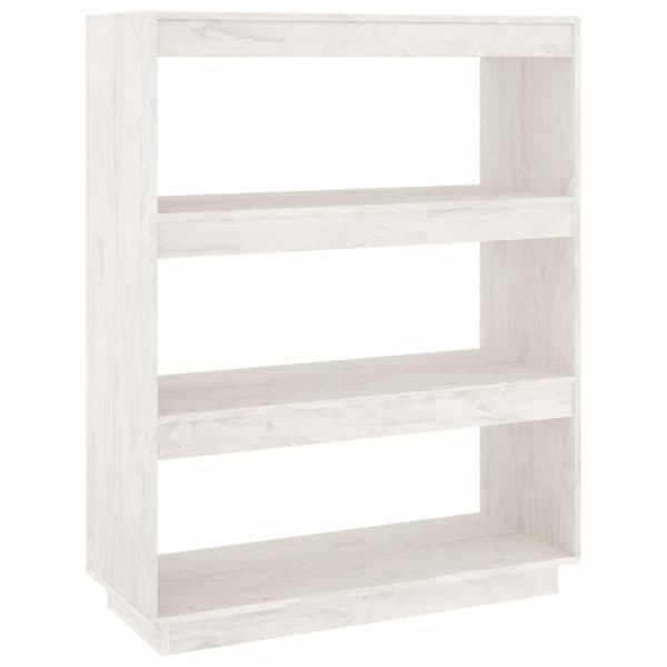 vidaXL bogreol/rumdeler 80x35x103 cm massivt fyrretræ hvid