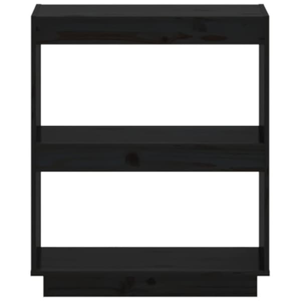 vidaXL bogreol 60x35x71 cm massivt fyrretræ sort