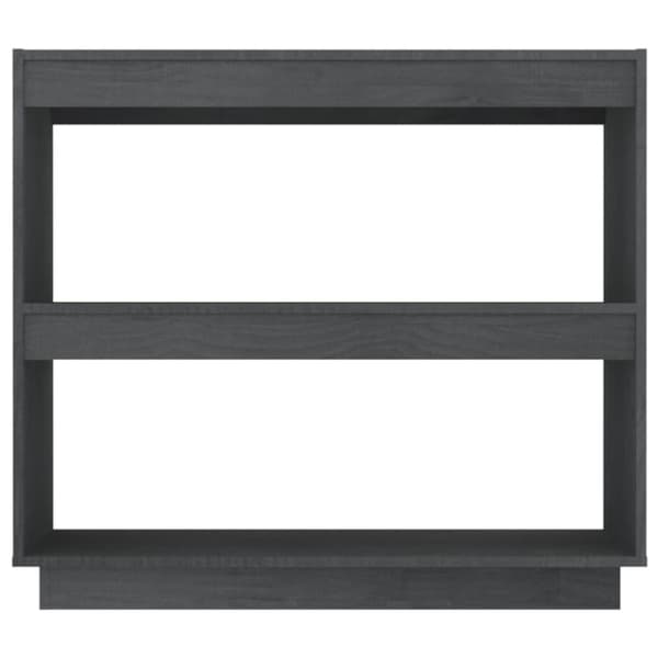 vidaXL bogreol 80x35x71 cm massivt fyrretræ grå