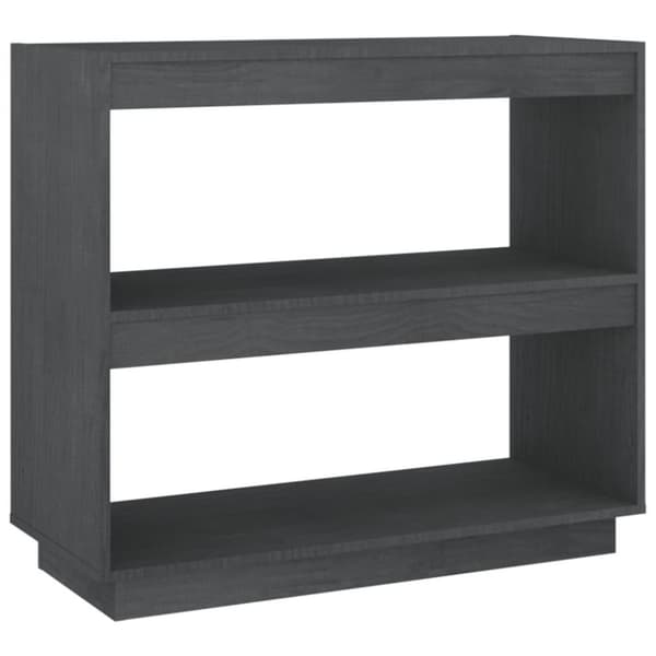 vidaXL bogreol 80x35x71 cm massivt fyrretræ grå