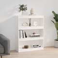 Miniatyrbilde 4 av 11: vidaXL Bokhylle/romdeler hvit 80x30x103,5 cm heltre furu