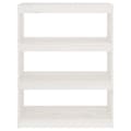 Miniatyrbilde 5 av 11: vidaXL Bokhylle/romdeler hvit 80x30x103,5 cm heltre furu