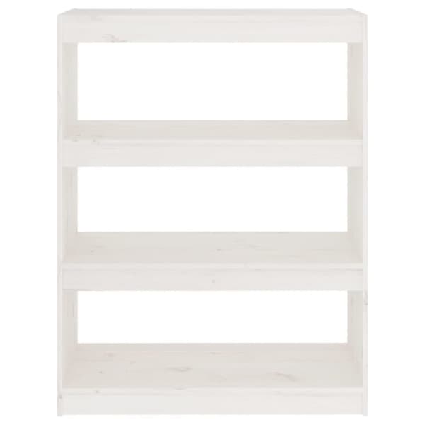 vidaXL Bokhylle/romdeler hvit 80x30x103,5 cm heltre furu