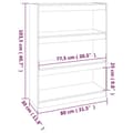 Miniatyrbilde 8 av 11: vidaXL Bokhylle/romdeler hvit 80x30x103,5 cm heltre furu