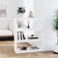 Miniatyrbilde 10 av 11: vidaXL Bokhylle/romdeler hvit 80x30x103,5 cm heltre furu