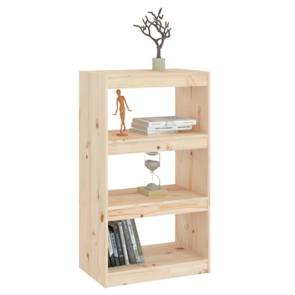 vidaXL Bokhylla/rumsavdelare 60x30x103,5 cm massiv furu