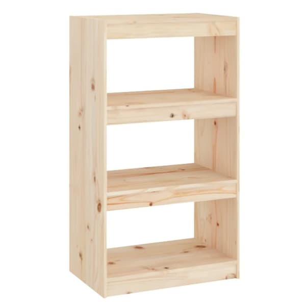 vidaXL Bokhylla/rumsavdelare 60x30x103,5 cm massiv furu