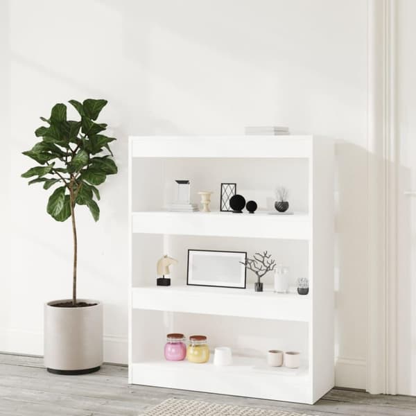 vidaXL Bokhylla/Rumsavdelare vit 80x30x103 cm konstruerat trä