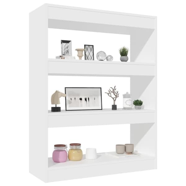 vidaXL Bokhylla/Rumsavdelare vit 80x30x103 cm konstruerat trä