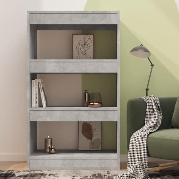 vidaXL bogreol/rumdeler 60x30x103 cm spånplade betongrå