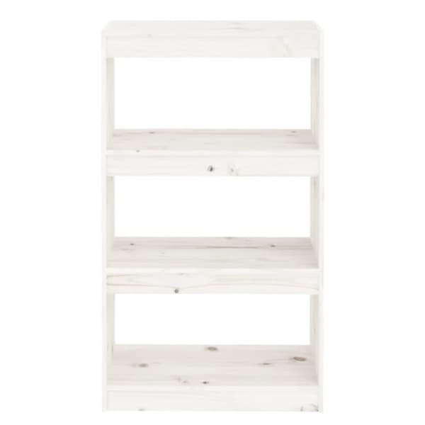 vidaXL Bokhylle/romdeler hvit 60x30x103,5 cm heltre furu