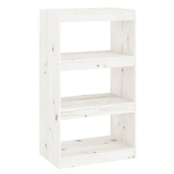 vidaXL Bokhylle/romdeler hvit 60x30x103,5 cm heltre furu