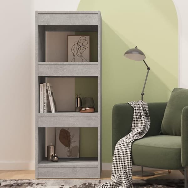 vidaXL bogskab/rumdeler 40x30x103 cm spånplade betongrå