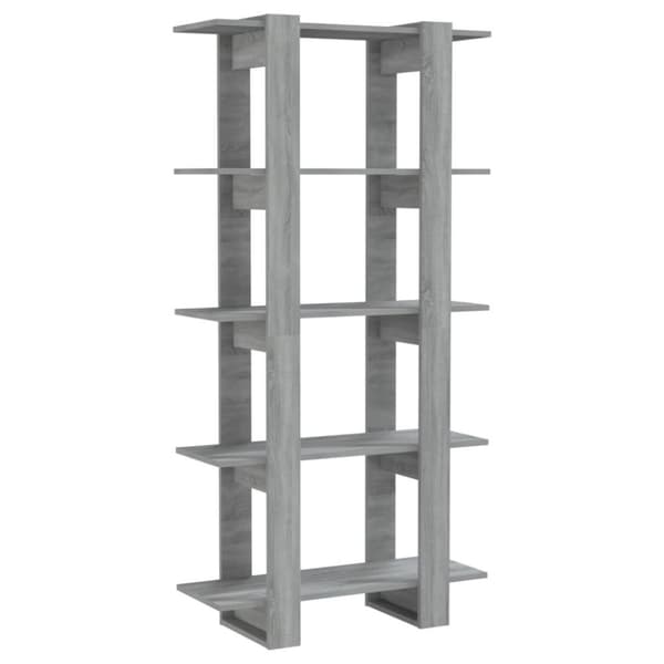 vidaXL bogreol/rumdeler 80x30x160 cm spånplade grå sonoma-eg