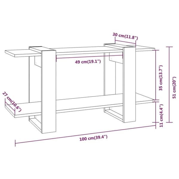 vidaXL bogreol 100x30x51 cm konstrueret træ hvid