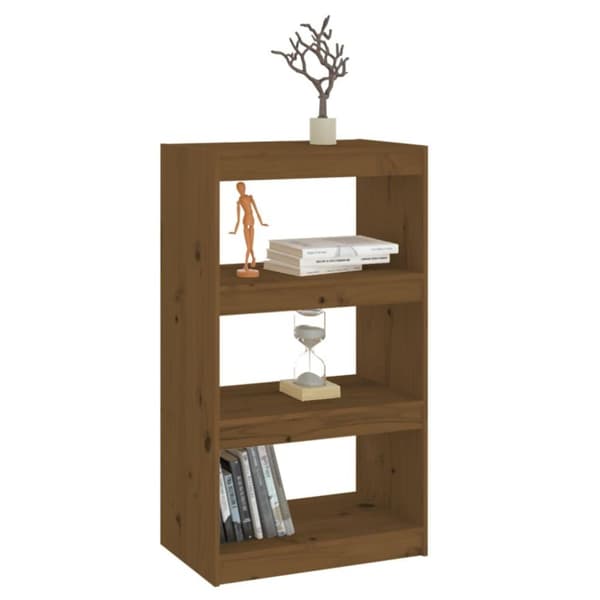 vidaXL bogreol/rumdeler 60x30x103,5 cm fyrretræ gylden brun