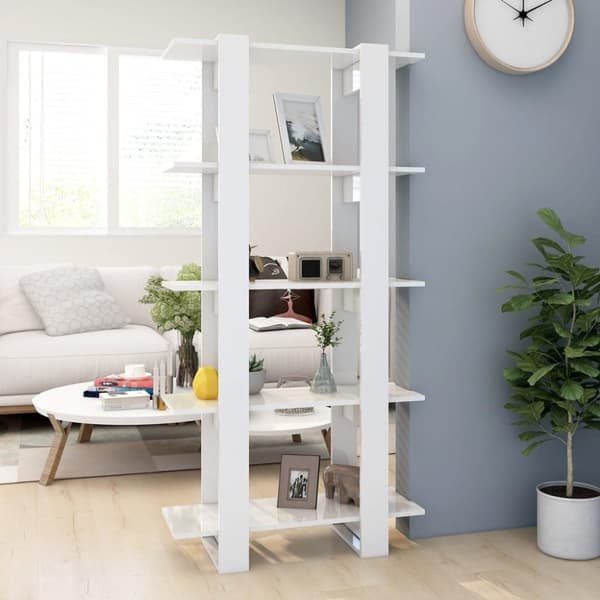 vidaXL bogskab/rumdeler 80x30x160 cm spånplade hvid højglans