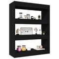 Miniatyrbillede 4 af 10: vidaXL bogreol/rumdeler 80x30x103 cm konstrueret træ sort