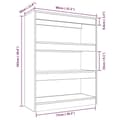 Miniatyrbillede 7 af 10: vidaXL bogreol/rumdeler 80x30x103 cm konstrueret træ sort