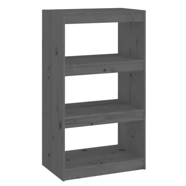vidaXL Bokhylla/rumsavdelare grå 60x30x103,5 cm massiv furu