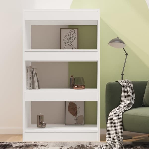 vidaXL Bokhylla/Rumsavdelare vit 60x30x103 cm spånskiva